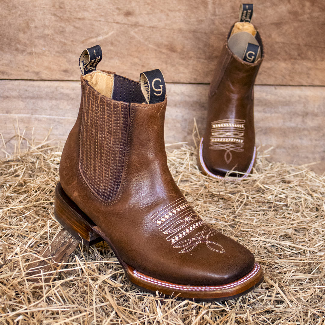 Botín Vaquero Waxy en Piel Pull Up