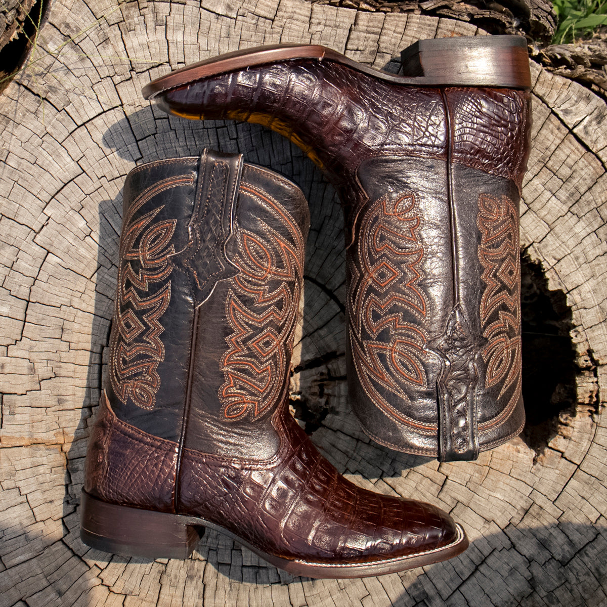Bota Piel Exotica de Cocodrilo Modelo Caimán Bulldog