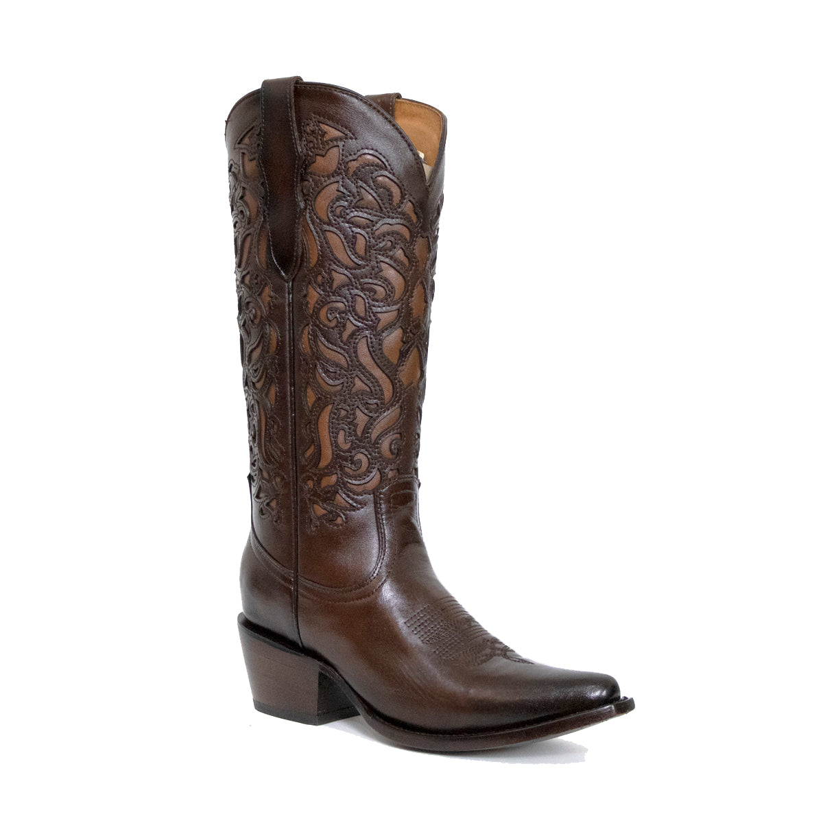 Bota de Dama Grecia Grabado Laser Floral