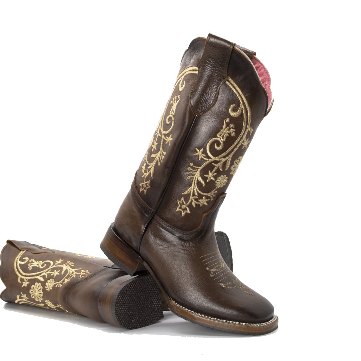 Bota Vaquera Jade en Piel Pull Up