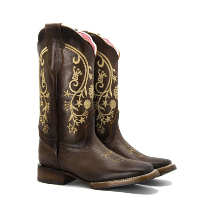 Bota Vaquera Jade en Piel Pull Up
