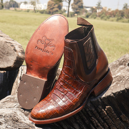 Botín Vaquero Lacoste en Piel de Cocodrilo