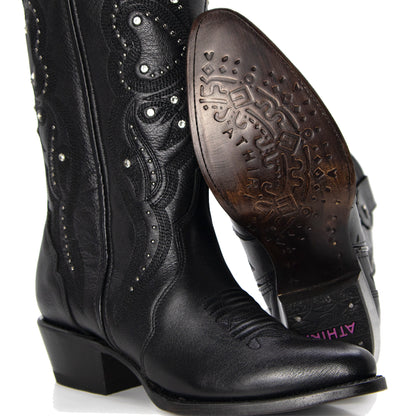 Bota Rush Bordado Fino con Detalles de Pedrería