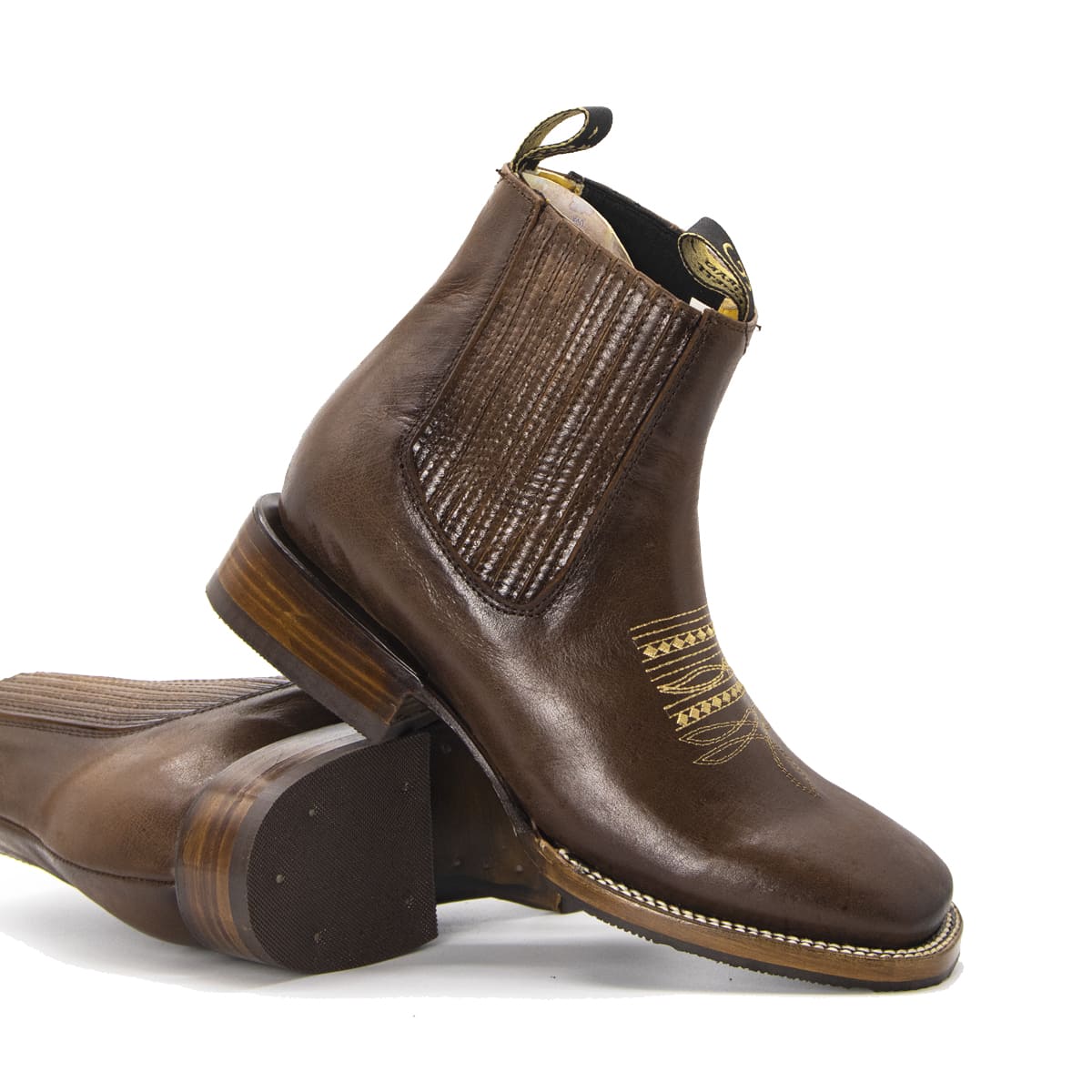 Botín Vaquero Waxy en Piel Pull Up
