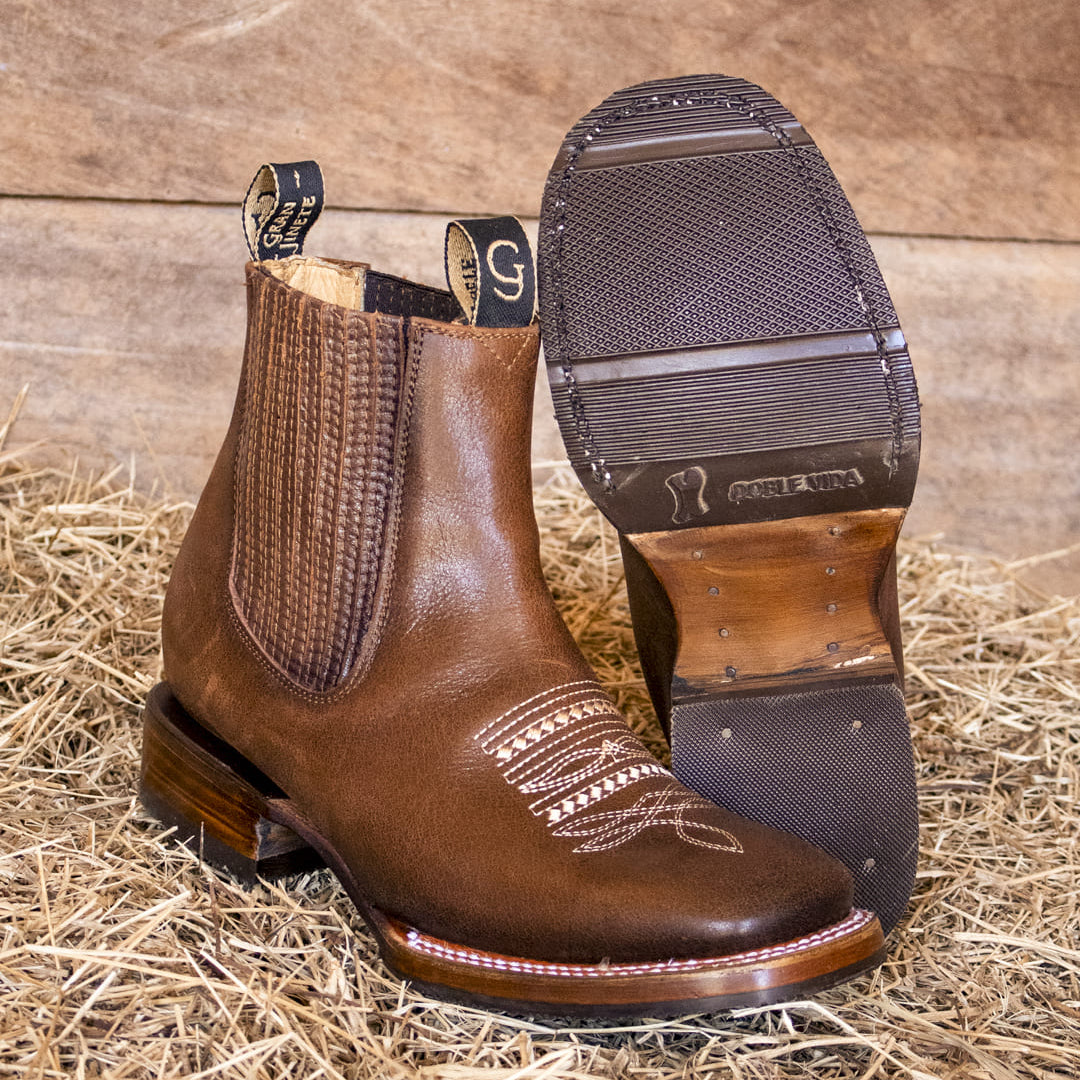 Botín Vaquero Waxy en Piel Pull Up